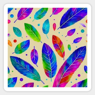 Feathers Pattern Watercolor Painting Sticker